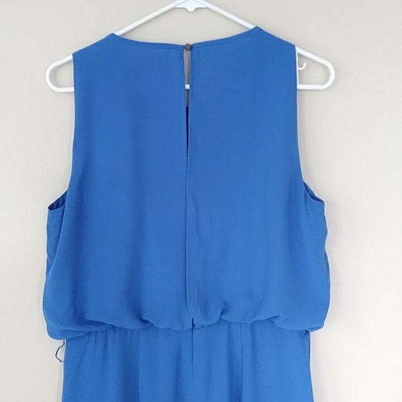 Vince Camuto Pleated Wide Leg Gaucho Jumpsuit 10 Blue - Picture 7 of 16